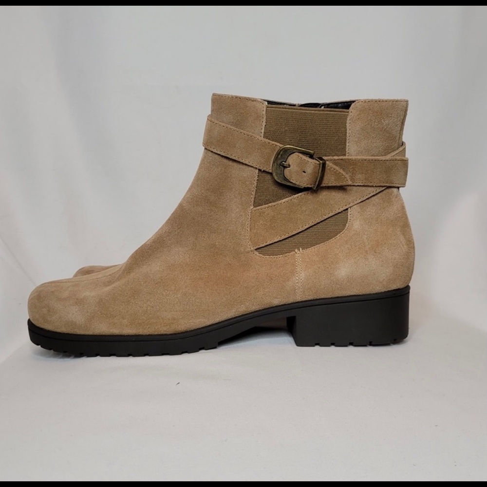 Aerosoles Buckle Ankle Suede Zip Chelsea Boots